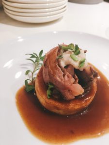 Roast Beef and Yorkshire pudding appetizer